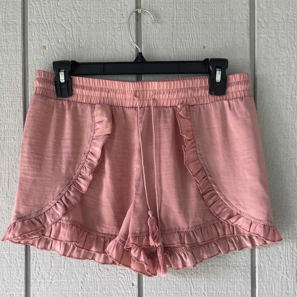 Blush Pink Mauve Rose Frilly Tulip Shorts